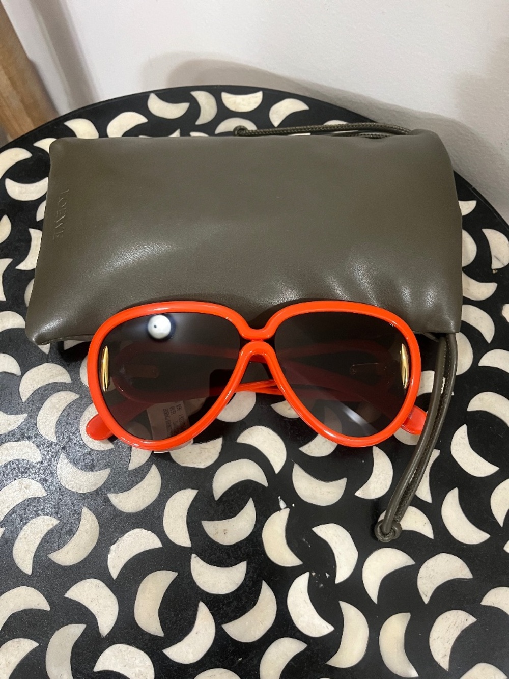 Loewe x Paula Ibiza Shiny Orange Pilot Mask Sunglasses